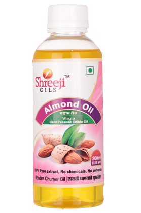 Shreeji Oils Sweet Almond Virgin Cold Pressed Edible Oil, 200 ml