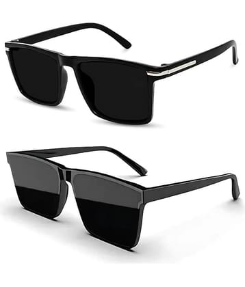 Dyana Core Black Square Sunglasses ( Pack of 2 )