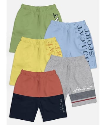 HELLCAT Pack of 5 Cotton Blend Shorts For Boys ( Multi Color )