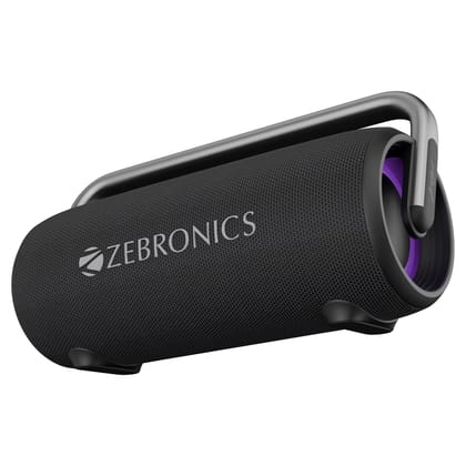 ZEBRONICS AXON 100 Portable Party Bluetooth Speaker, 90W RMS, Quad Drivers + Dual Passive Radiators, IPX5, Upto 6 Hours Playback, Rapid Charging, BT | USB | AUX | TWS, Fabric Finish, RGB, Deep Bass ZEBRONICS AXON 100 Portable Party Bluetooth Speaker, 90W