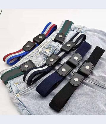 MANDEV - Black Polyester Men's Belts Without Buckle ( Pack of 1 )