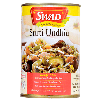 Swad Ready to Cook and EatSurti Undhiu Instant Mix Vegetarian Heat & Eat with No Added Preservative - 450 Grams (Pack of 3)
