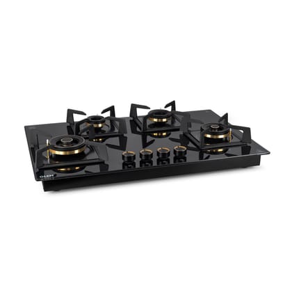 4 Burner DFVS Glass Hob with 2 Triple Ring Total Brass Burners Auto Ignition (BH1074DFTHT2TR77)