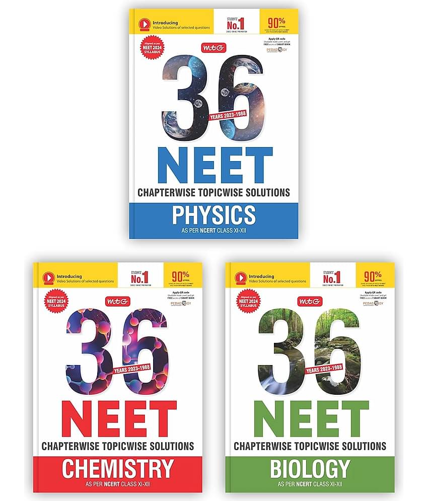 MTG 36 Years NEET Previous Year Solved Question Papers with NEET PYQ Chapterwise Topicwise Solutions - Physics, Chemistry & Biology For NEET Exam 2024 As Per NMC NEET Rationalised Syllabus | Get Free access of Smart Book Paperback – 8 May 2023