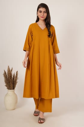 Mustard Yellow Kaftan Co-Ord Set Of 2-S