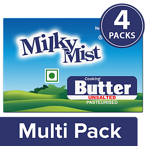 Milky Mist Cooking Butter - Unsalted, 4x100 g Multipack