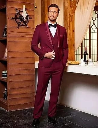 Bold Red TwoPiece Suit for Men