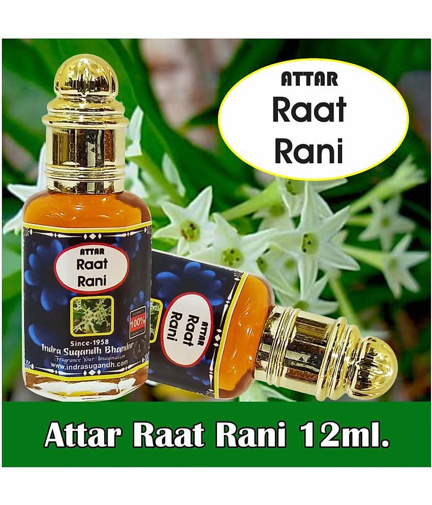 INDRA SUGANDH BHANDAR - Raat Rani Real Night Queen No Alcohol Long Lasting Fragrance Attar For Men & Women 12ml Pack Of 1