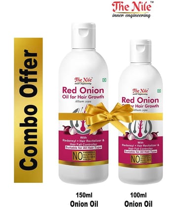 The Nile Red Onion Oil 150 ML + Red Onion Oil 100 ML 250 mL Pack of 2
