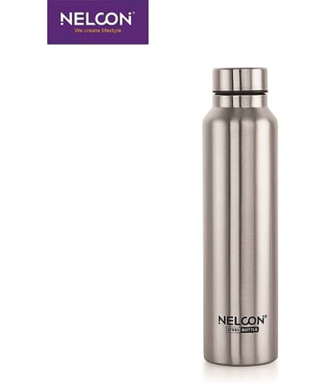 Nelcon DEW Silver Stainless Steel Fridge Water Bottle 1000 mL ( Set of 1 )