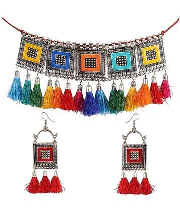 PUJVI Alloy Multi Color Contemporary/Fashion Necklaces Set Choker