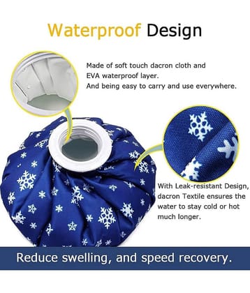 Dustnshine Reusable Ice Bag & Hot Water Bag for Injuries, Hot & Cold Therapy and Pain Relief 9 Inch -Multi colour (Pack Of 1)