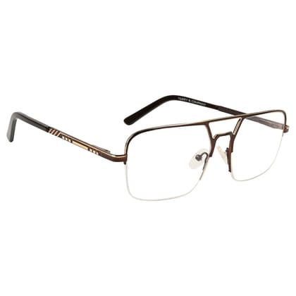 TERRY & CO | Zero Power Blue Cut Eyeglasses | Metal Frame | Medium Size | Anti-Reflective, UV Protection, Lightweight | Spring Hinges | Unisex