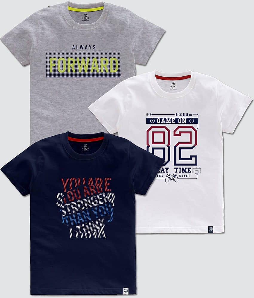 CODEZ Pack of 1 Boys Cotton Blend T-Shirt ( Multi Color )