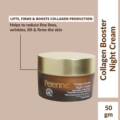Perenne Collagen Booster Night Cream | Best Anti-Aging Night Cream for Men & Women | Retinol, Tripeptides, Hyaluronic Acid & Swiss Apple Stem Cells | Lifts, Firms, Reduces Wrinkles & Fine Lines |