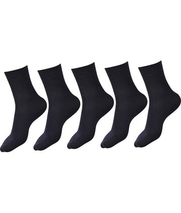 Dollar - Black Cotton Boy's School Socks ( Pack of 5 )
