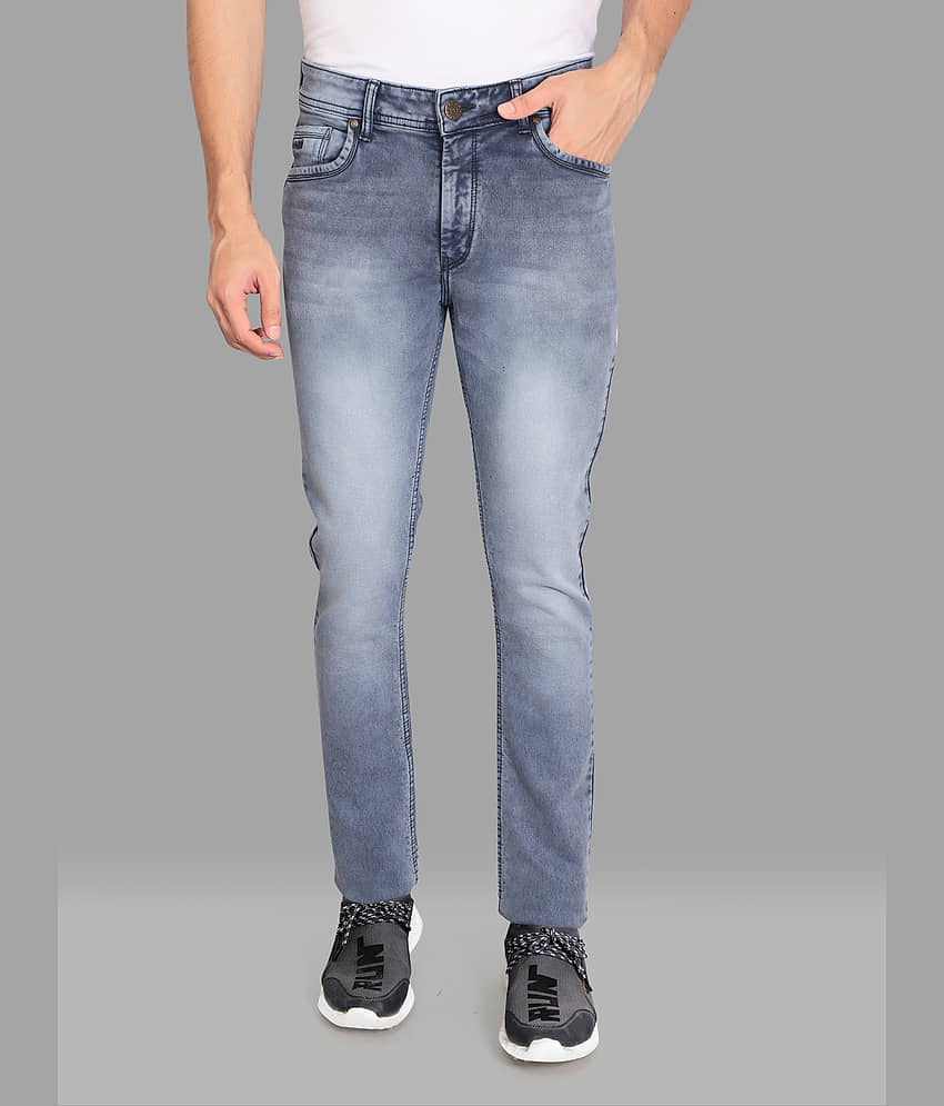 HJ HASASI - Grey 100% Cotton Slim Fit Men's Jeans ( Pack of 1 )