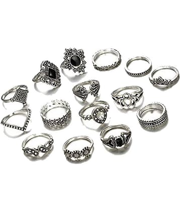 FASHION FRILL - Silver Rings Combo ( Pack of 1 )