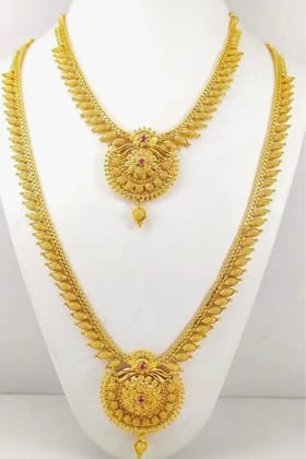 Elegant Gold Plated Indian Haram Necklace Set Elegant Gold Plated Indian Haram Necklace Set