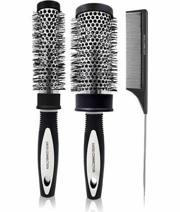 Swiss Connection Round Brush For All Hair Types ( Pack of 3 )