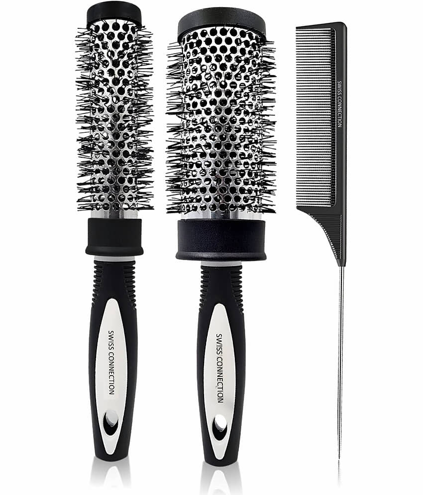 Swiss Connection Round Brush For All Hair Types ( Pack of 3 )