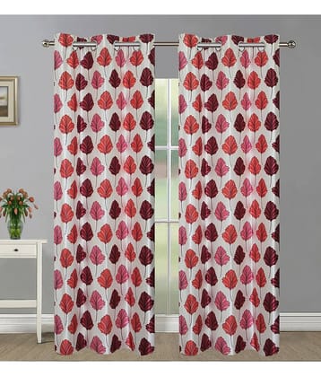 Home Candy Set of 2 Door Semi-Transparent Eyelet Polyester Orange Curtains ( 213 x 120 cm )