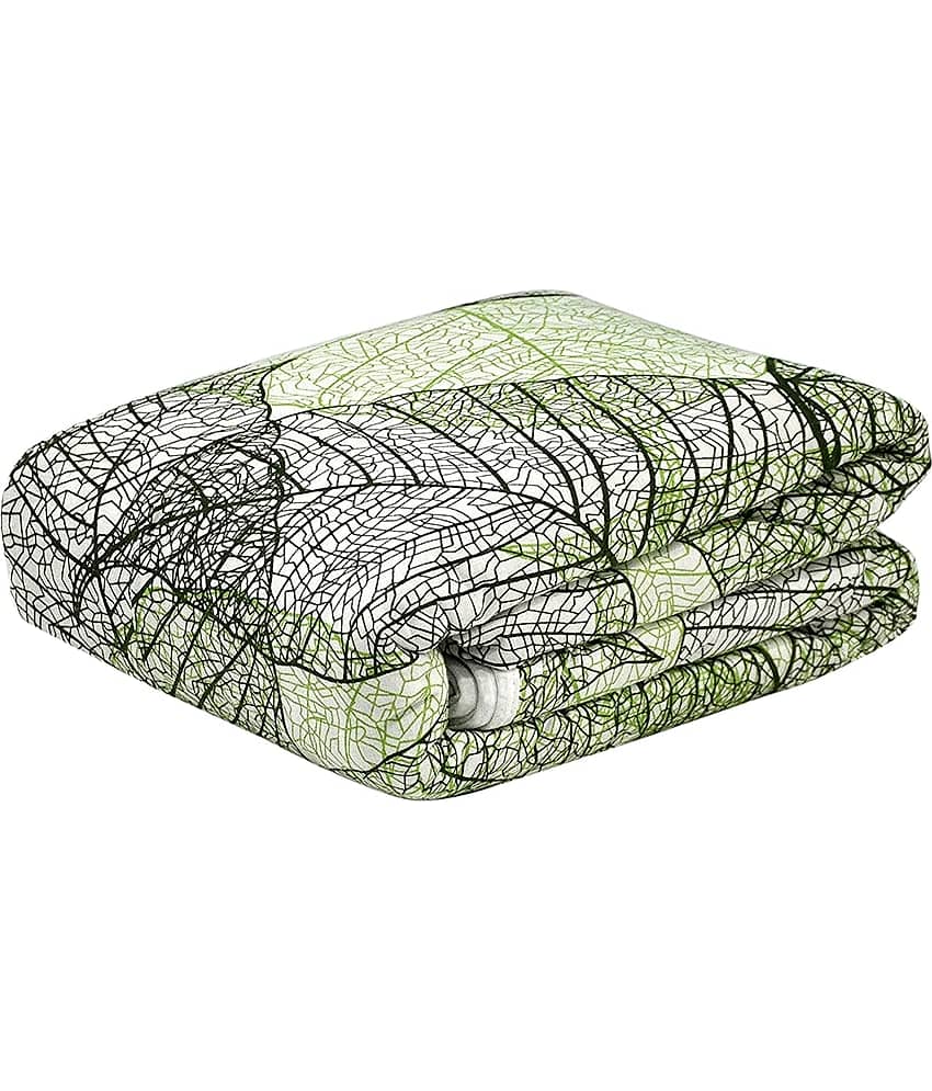 DIVINE CASA Double Cotton Green Floral Dohar