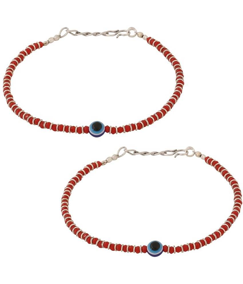 VIRAASI - Red Anklets ( Pack of 2 )