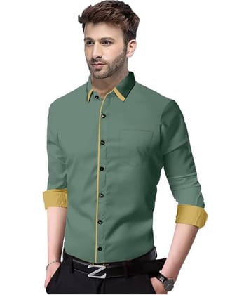 P&V - Grey Cotton Blend Slim Fit Men's Casual Shirt (Pack of 1)