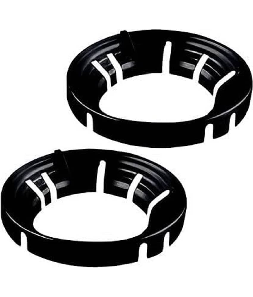 RAMDEV ENTERPRISE Gas Saver Burner Stand Gas Burner Cover Gas Saver Jali Home Gas Stove Fire & Windproof Energy Saving Stand Gas Stove Stand Protector Max Gas Saviour Silver Open (PACK OF 2)(BLACK).