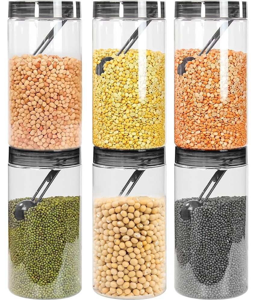 PearlPet Tiffany_Black-1400ml PET Black Dal Container ( Set of 6 )