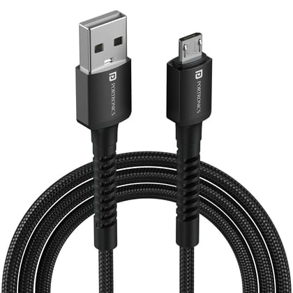 Portronics Konnect X USB-A to Micro USB Fast Charging Cable | 3A High-Speed Charging & Data Sync Cable | 1M Nylon Braided Cable with Aluminium Alloy Connectors for Android Smartphones, Power Banks, Bluetooth Speakers & Micro USB Devices (Random Color) Portronics Konnect X USB-A to Micro USB Fast Charging Cable | 3A High-Speed Charging & Data Sync Cable | 1M Nylon Braided Cable with Aluminium Alloy Connectors for Android Smartphones, Power Banks, Bluetooth Speakers & Micro USB Devices (Random Color)