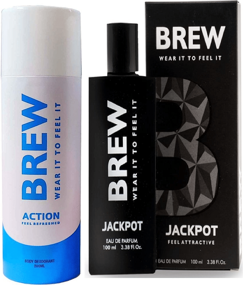 Brew - ACTION DEO, JACKPOT PERFUME Eau De Parfum (EDP) For Unisex 300ML ( Pack of 2 )