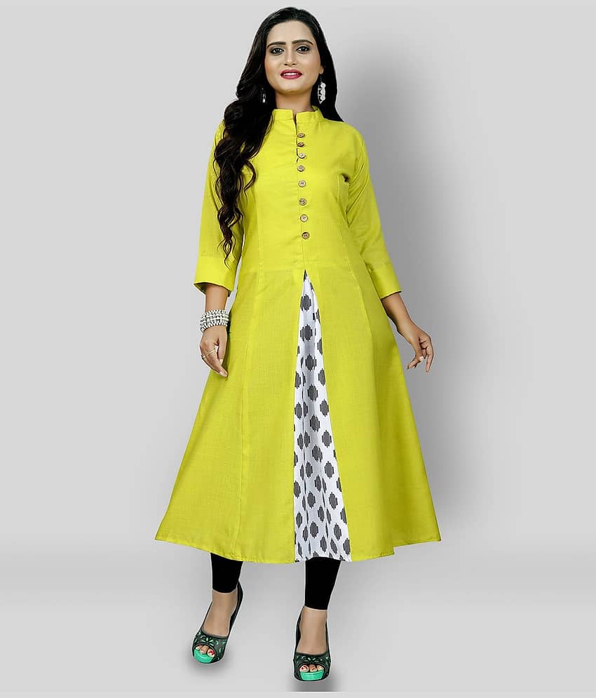 Rangrasiya - Multicolor Cotton Blend Women's Flared Kurti ( Pack of 1 )