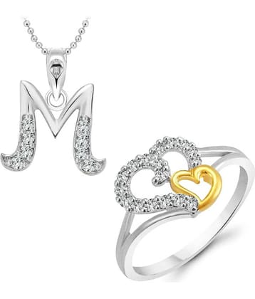 Vighnaharta Silver Alloy Combo of Ring With Pendant