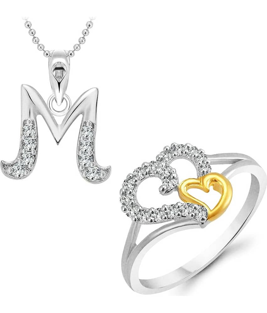 Vighnaharta Silver Alloy Combo of Ring With Pendant