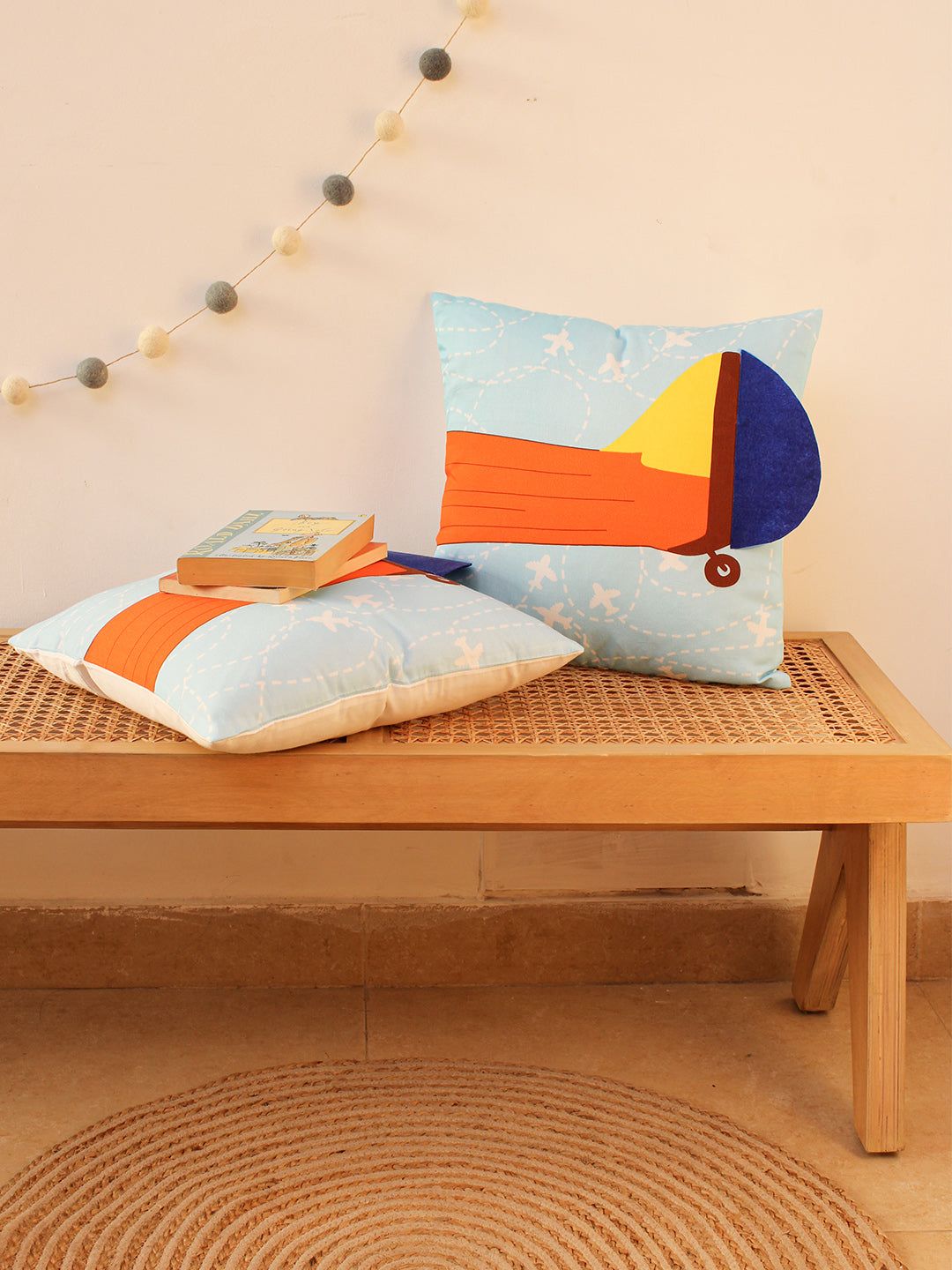 The Stearman Puzzle A - Set Of 2 Shaped Cushions (Multi)
