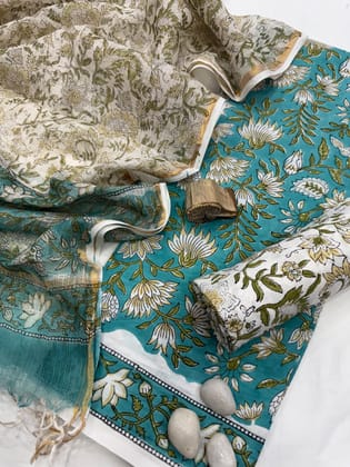 Cotton Suit Set With Kota Doriya Dupatta