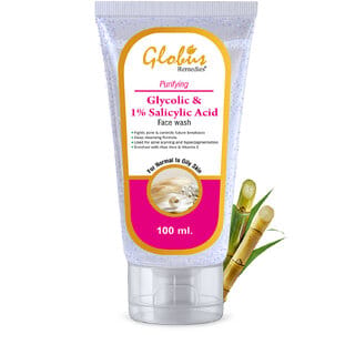 Globus Remedies Anti Acne Glycolic  1 Salicylic Acid Face wash For Oily  Acne Prone Skin 100 ml