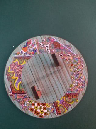 Key Holders - Circle Wooden Base with ILLuminati Eyes Artwork Frame