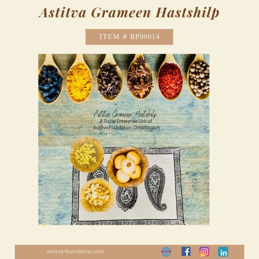 Hand Block–Printed Floral Cotton Placemats 