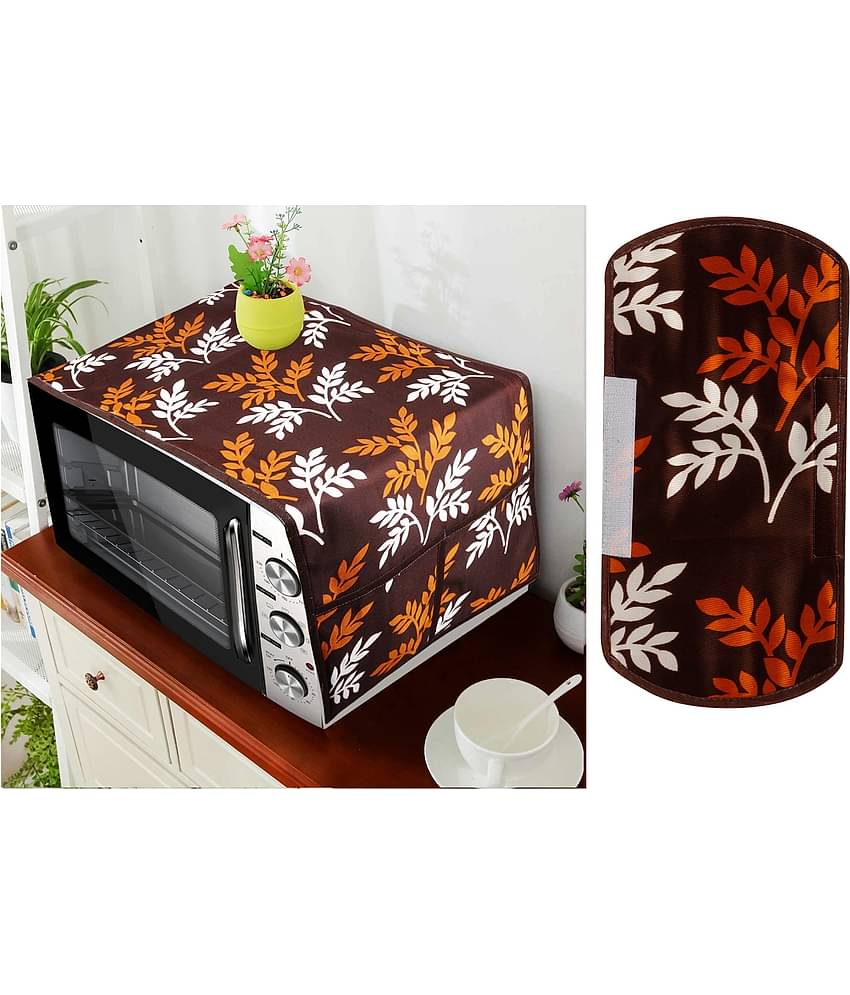 E-Retailer Polyester Brown Microwave Oven Cover with One Handle Cover