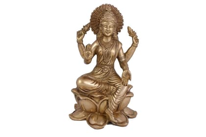 Arihant Craft� Hindu Goddess Lakshmi Idol Hand Work Showpiece � 25.5 cm (Brass, Gold) Arihant Craft� Hindu Goddess Lakshmi Idol Hand Work Showpiece � 25.5 cm (Brass, Gold)