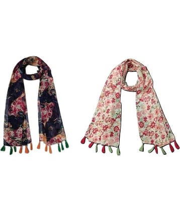 stolevilla Multi Printed Poly Cotton Yarn Stoles ( Pack of 2 )