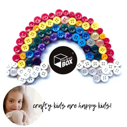 The brown box DIY Button Rainbow Mosaic Kit,Craft kit,Art and Craft Kit,DIY Kit,Hobby kit,Rainbow Theme Birthday Gift,Christmas Gift