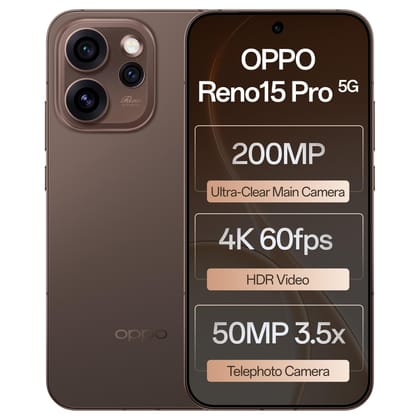 Oppo Reno15Pro 5G (Cocoa Brown, 12GB RAM, 256GB Storage) with No Cost EMI/Additional Exchange Offers