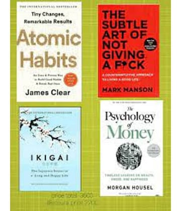 The Psychology Of Money+Ikigai+The Subtle Art Of Not Giving+Atomic Habits 4Books Best Seller