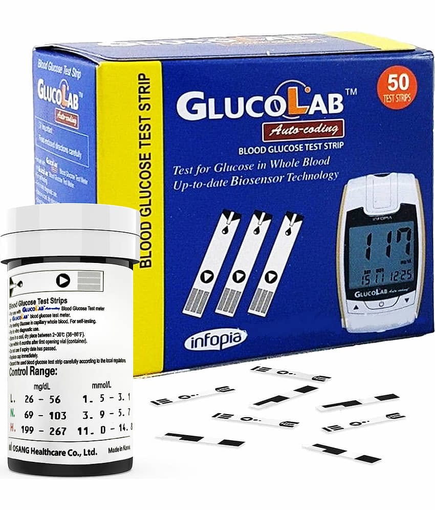 K-Life Glucolab Blood Glucose Sugar Testing 50 Glucometer Strips