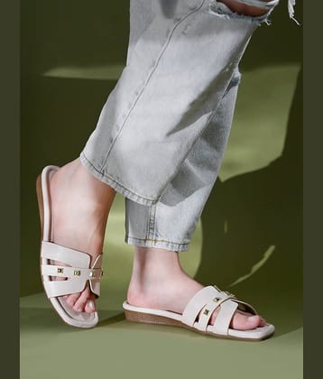 NZS Cream Women's Open Toe Flats
