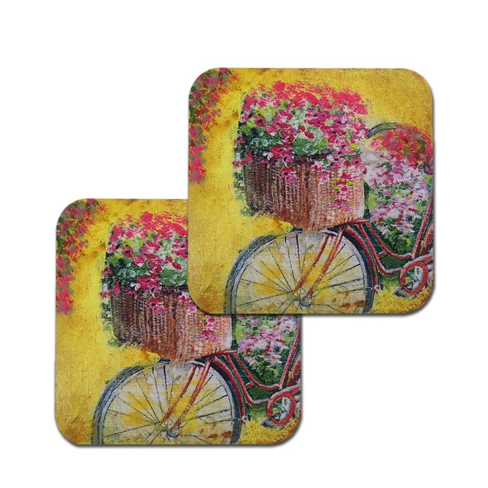 Decoupage Art on Square Tea Coasters With Stand  DIY Kit by Penkraft